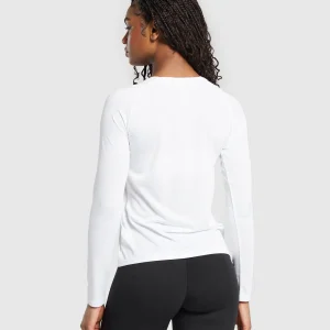 Hot Gymshark Training Long Sleeve Top White