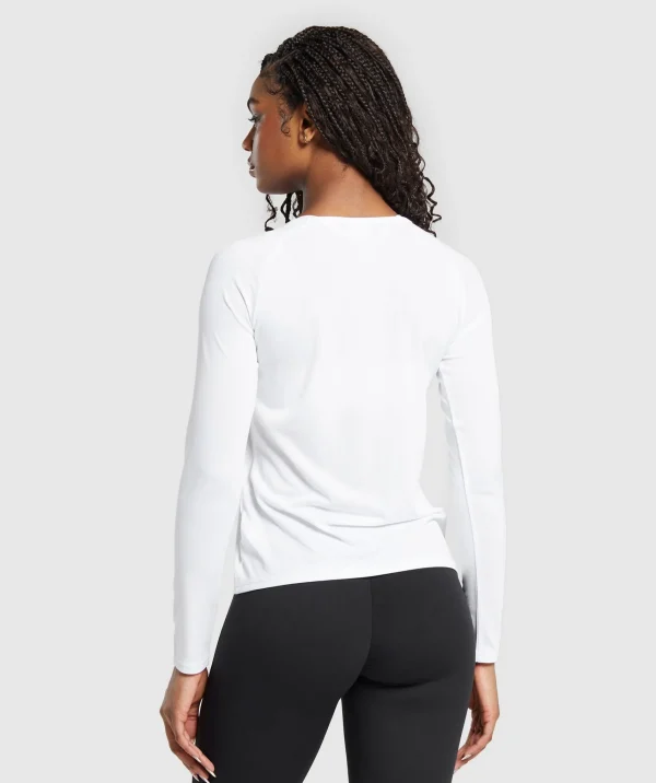 Hot Gymshark Training Long Sleeve Top White