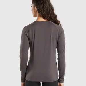 Fashion Gymshark Training Long Sleeve Top GreyedPurple