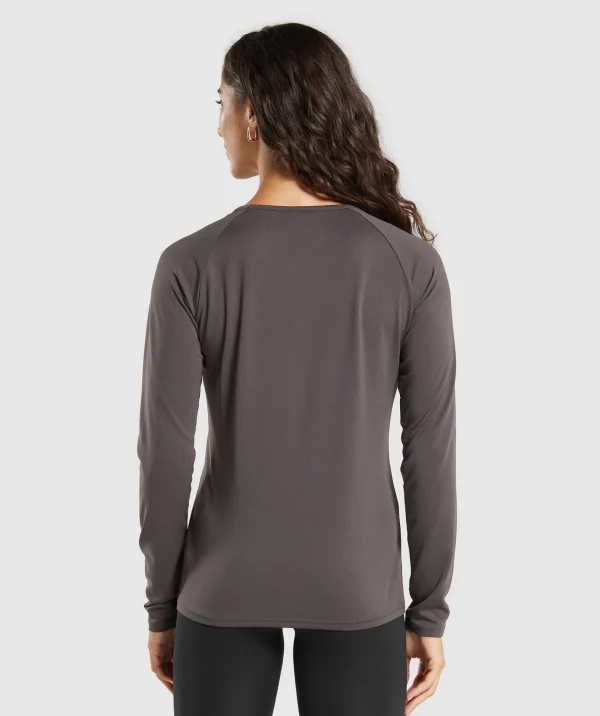 Fashion Gymshark Training Long Sleeve Top GreyedPurple