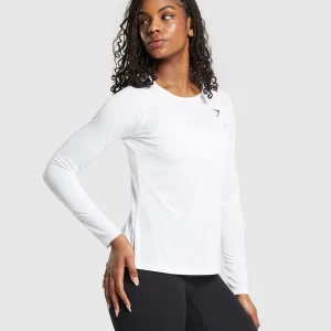 Hot Gymshark Training Long Sleeve Top White