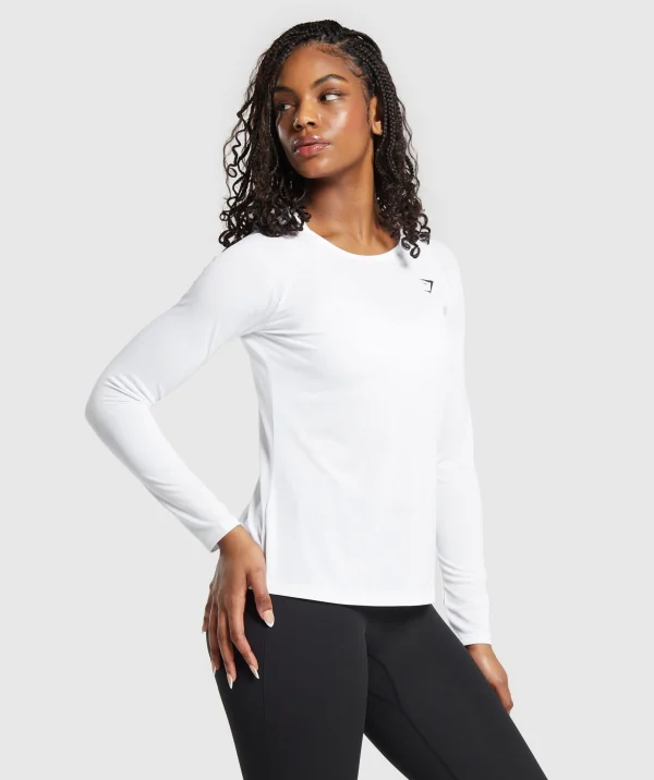 Hot Gymshark Training Long Sleeve Top White