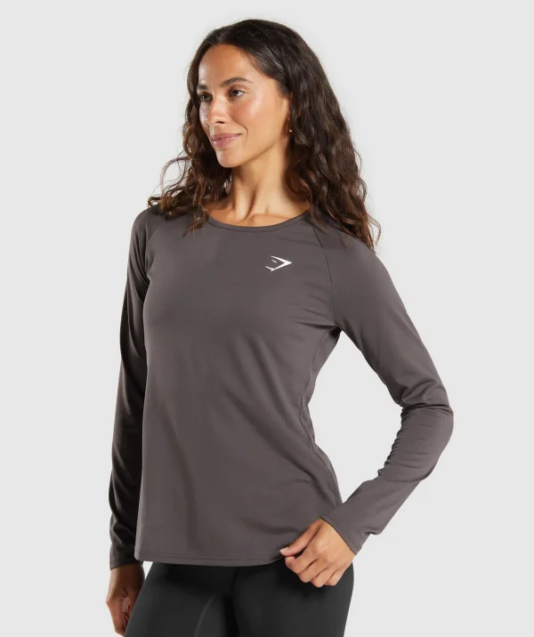 Fashion Gymshark Training Long Sleeve Top GreyedPurple