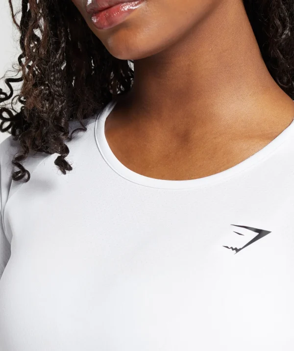 Hot Gymshark Training Long Sleeve Top White