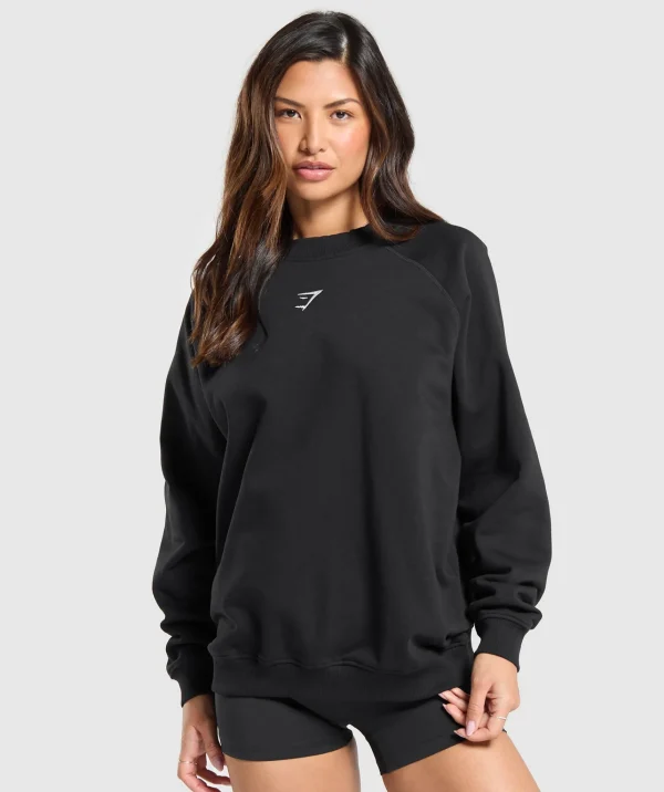 Discount Gymshark Training Oversized Fleece Sweatshirt Black