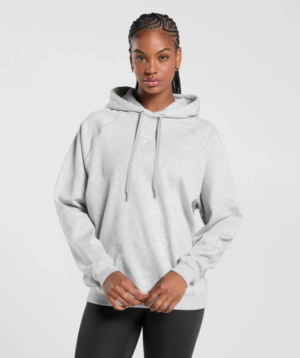 Best Gymshark Training Oversized Fleece Hoodie LightGreyCoreMarl