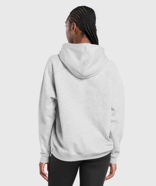 Best Gymshark Training Oversized Fleece Hoodie LightGreyCoreMarl