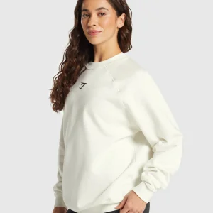 Clearance Gymshark Training Oversized Fleece Sweatshirt SoftWhite