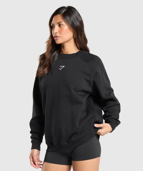 Discount Gymshark Training Oversized Fleece Sweatshirt Black