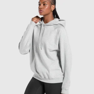 Best Gymshark Training Oversized Fleece Hoodie LightGreyCoreMarl