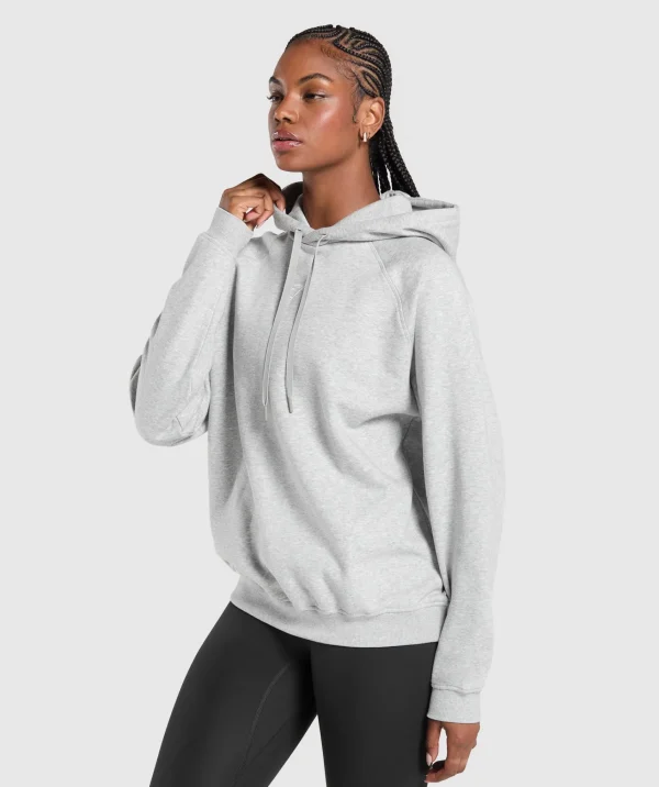 Best Gymshark Training Oversized Fleece Hoodie LightGreyCoreMarl