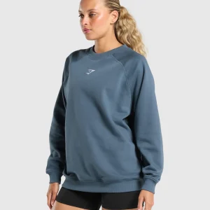 Outlet Gymshark Training Oversized Fleece Sweatshirt CargoBlue