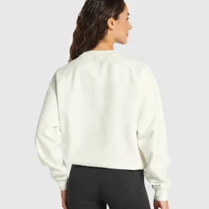 Clearance Gymshark Training Oversized Fleece Sweatshirt SoftWhite