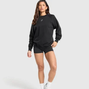 Discount Gymshark Training Oversized Fleece Sweatshirt Black