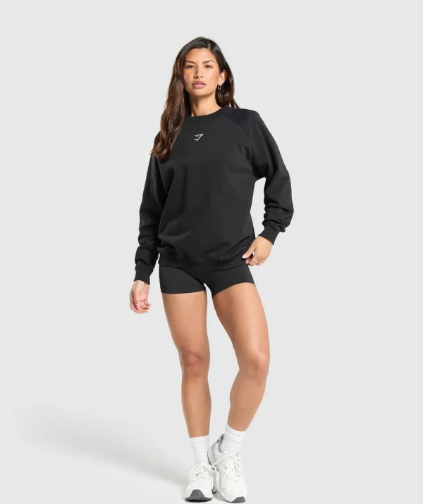 Discount Gymshark Training Oversized Fleece Sweatshirt Black