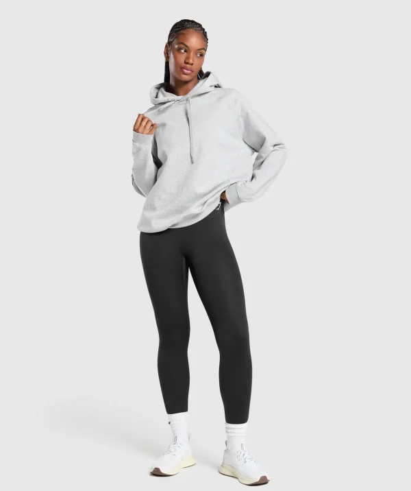 Best Gymshark Training Oversized Fleece Hoodie LightGreyCoreMarl