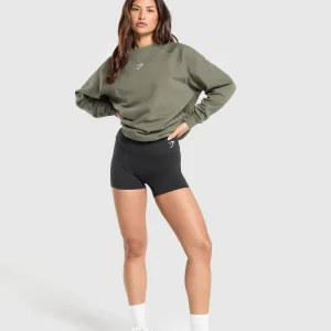 Clearance Gymshark Training Oversized Fleece Sweatshirt BaseGreen