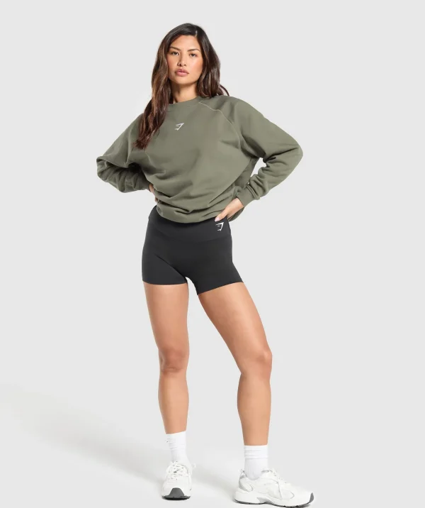 Clearance Gymshark Training Oversized Fleece Sweatshirt BaseGreen