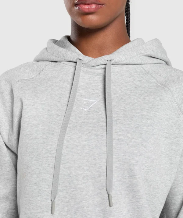 Best Gymshark Training Oversized Fleece Hoodie LightGreyCoreMarl