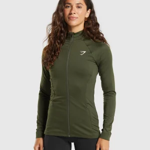 Sale Gymshark Training Zip Up Jacket WinterOlive