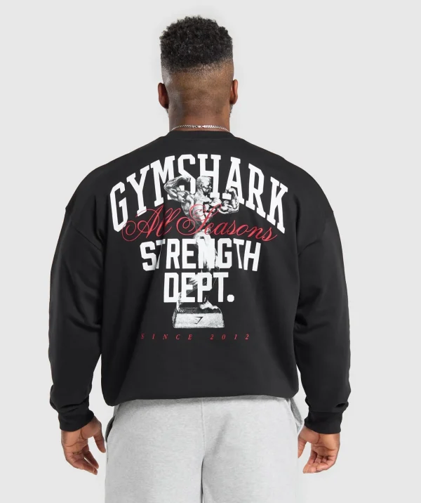 Sale Gymshark Trophy Graphic Crew Black