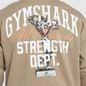 Outlet Gymshark Trophy Graphic Crew CementBrown