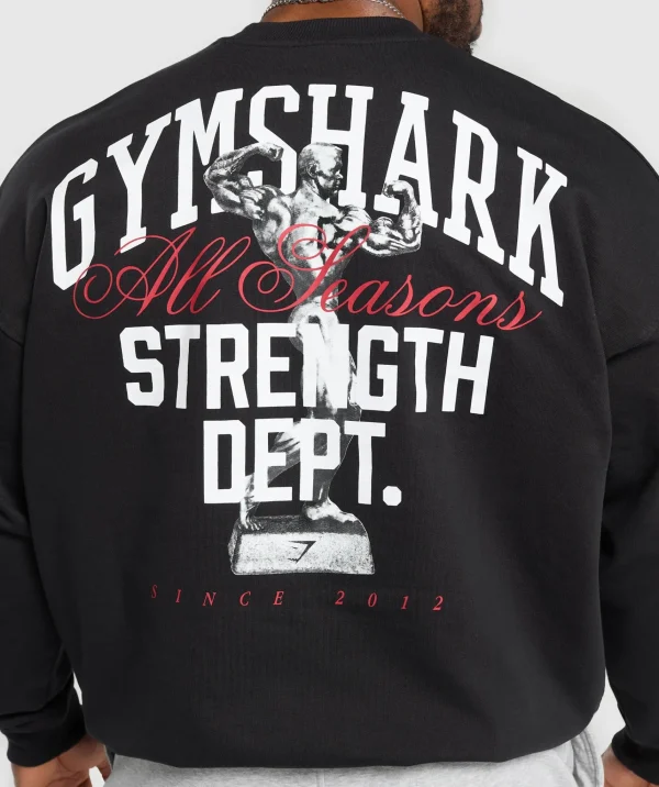 Sale Gymshark Trophy Graphic Crew Black