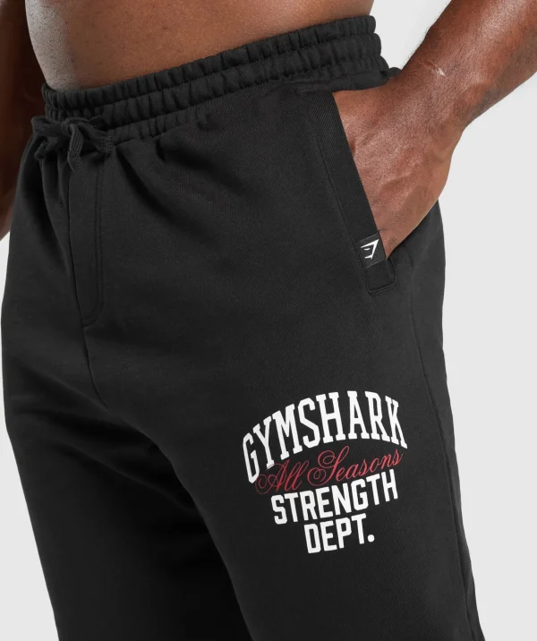 Outlet Gymshark Trophy Graphic Joggers Black