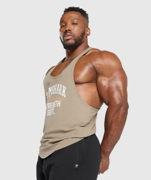 Best Gymshark Trophy Graphic Stringer CementBrown