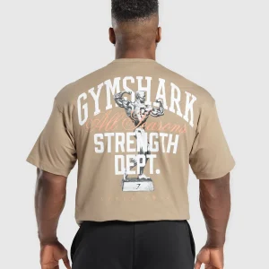 Fashion Gymshark Trophy Graphic T-Shirt CementBrown