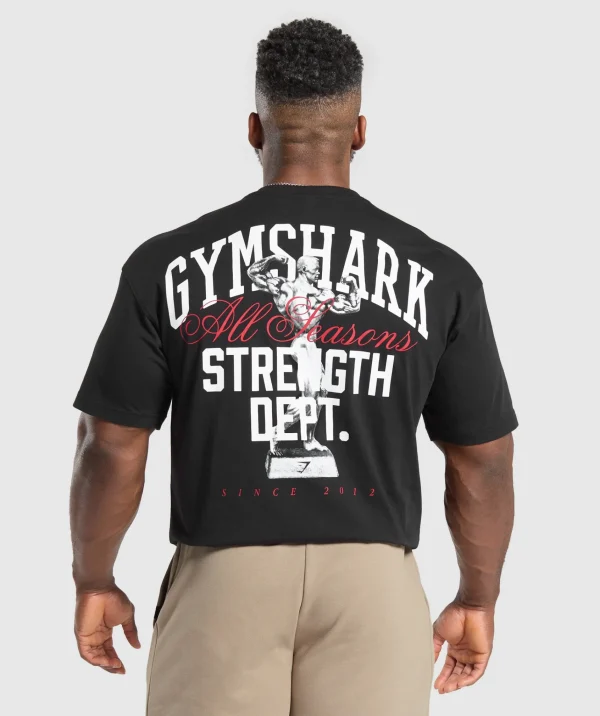 Hot Gymshark Trophy Graphic T-Shirt Black