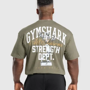 Clearance Gymshark Trophy Graphic T-Shirt BaseGreen