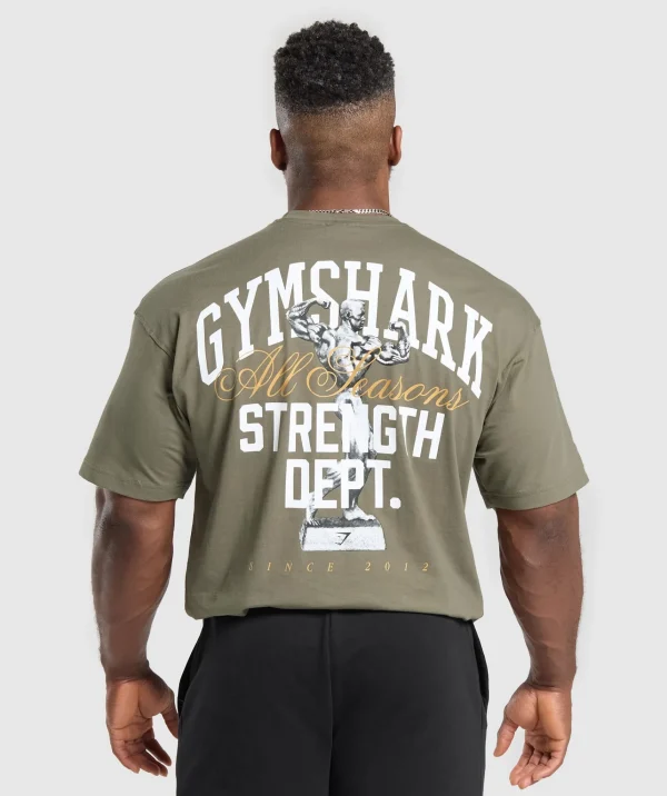 Clearance Gymshark Trophy Graphic T-Shirt BaseGreen