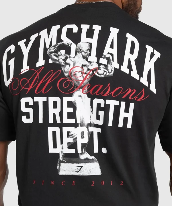 Hot Gymshark Trophy Graphic T-Shirt Black