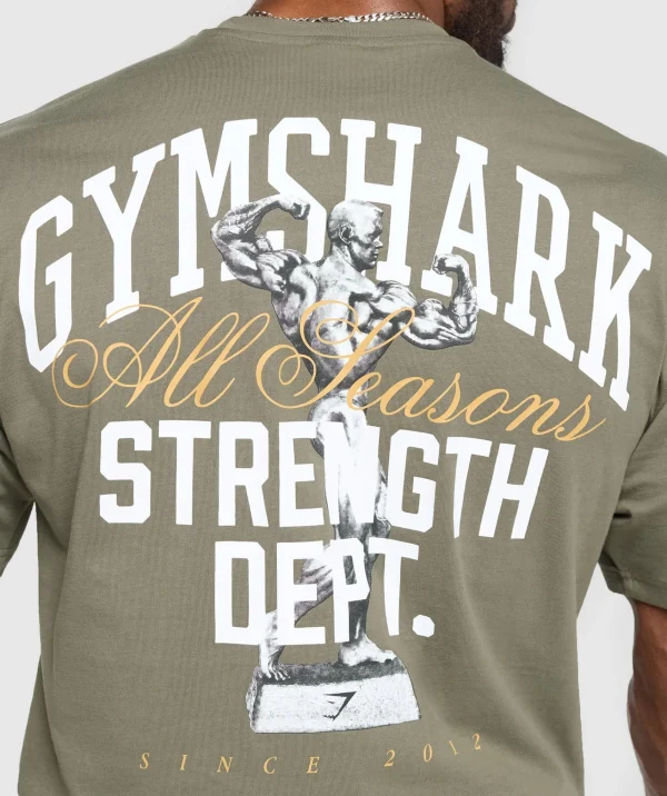 Clearance Gymshark Trophy Graphic T-Shirt BaseGreen