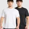 Hot Gymshark T-Shirt 2 Pack White/Black