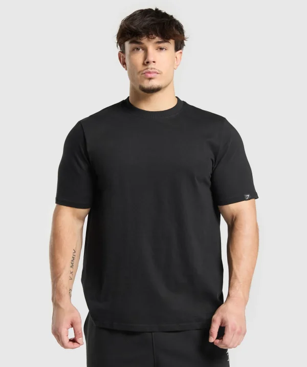 Hot Gymshark T-Shirt 2 Pack Black/LightGreyMarl