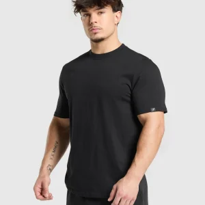 Hot Gymshark T-Shirt 2 Pack Black/LightGreyMarl