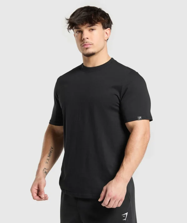 Hot Gymshark T-Shirt 2 Pack Black/LightGreyMarl