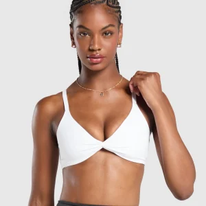 Clearance Gymshark Twist Front Bralette White