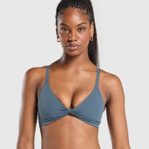 Discount Gymshark Twist Front Bralette CargoBlue