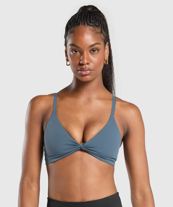 Discount Gymshark Twist Front Bralette CargoBlue