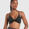 New Gymshark Twist Front Bralette Black