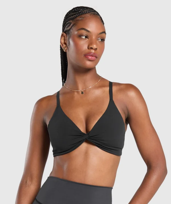 New Gymshark Twist Front Bralette Black