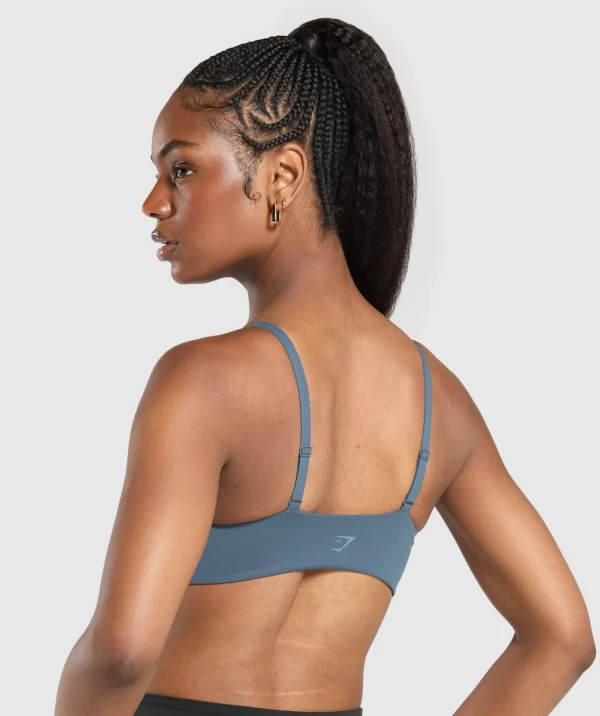 Discount Gymshark Twist Front Bralette CargoBlue