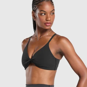 New Gymshark Twist Front Bralette Black