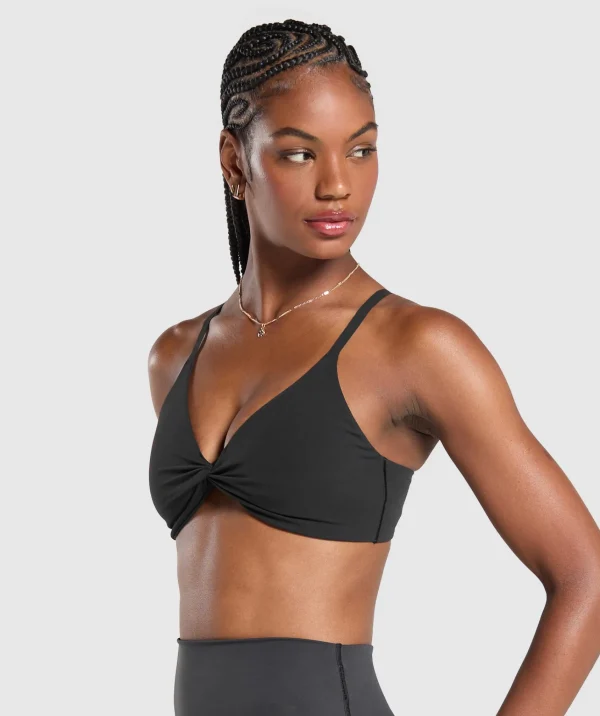 New Gymshark Twist Front Bralette Black