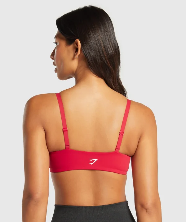 Clearance Gymshark Twist Front Bralette CarmineRed