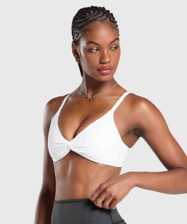 Clearance Gymshark Twist Front Bralette White