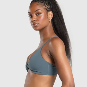 Discount Gymshark Twist Front Bralette CargoBlue